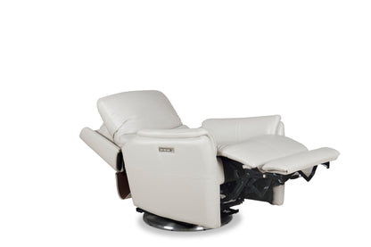 Salem - Swivel Recliner With Power Recline, Power Headrest, Power Lumbar, Layflat, 3" Footrest Extension
