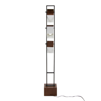 Bento - Contemporary Floor Lamp - Black / Walnut / White