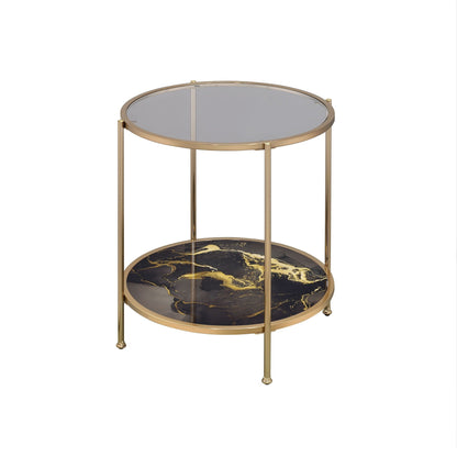 Fiorella Marble Print Glass Table