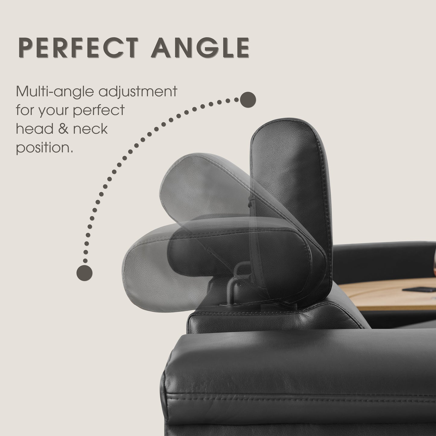5-Seater Air Leather L-Shaped Powered Recliner Sofa Set with Motorized Lift Cabinet