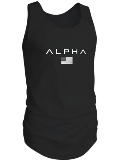 Men's US Flag Round Neck Tank