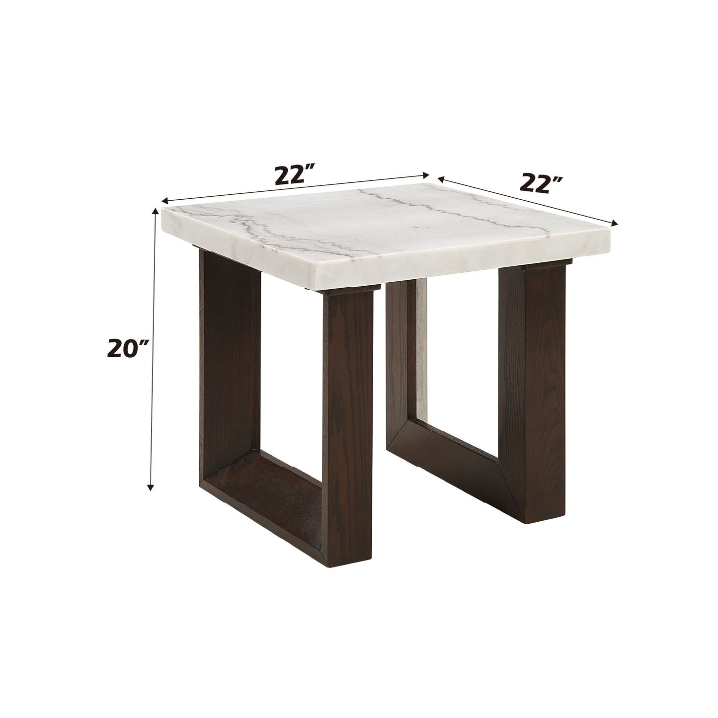 Edwyn Natural Marble Top End Table