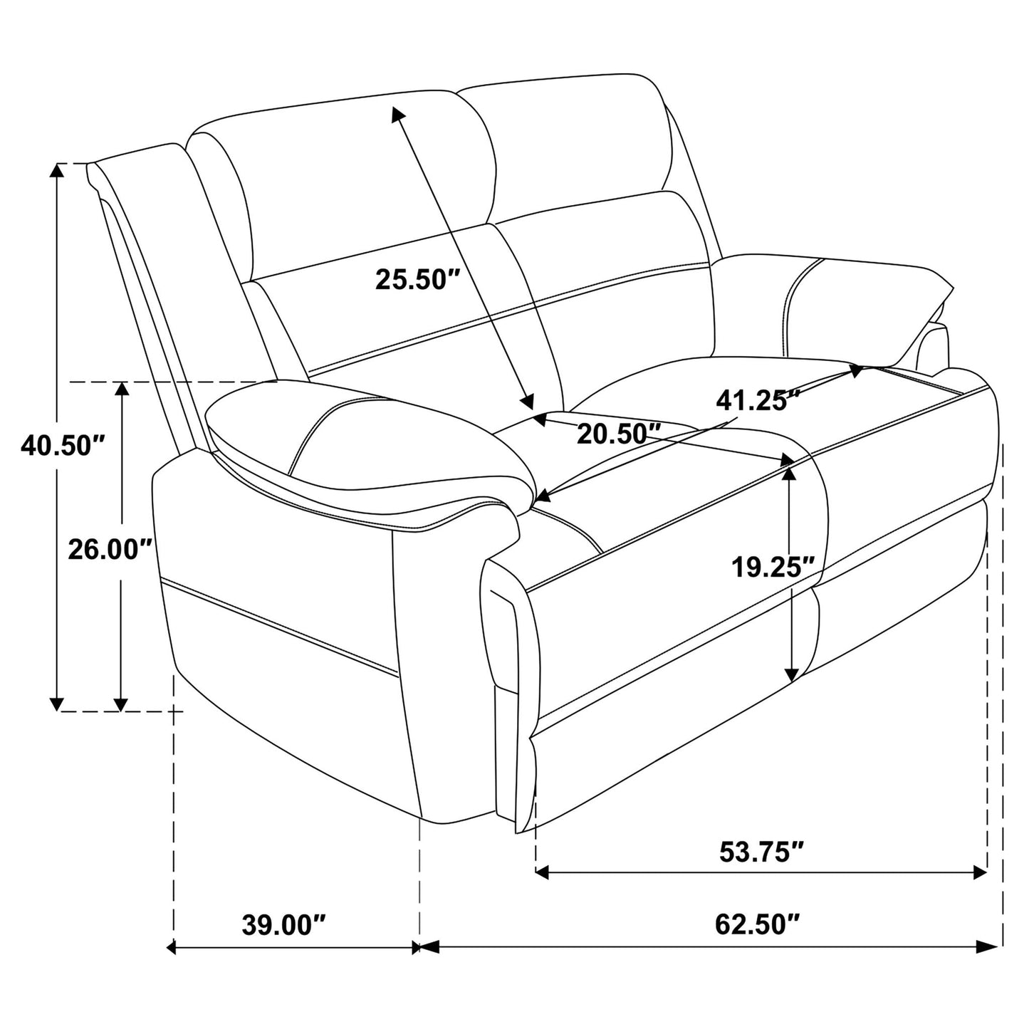 Worthington - Padded Arm Loveseat - Dark Brown