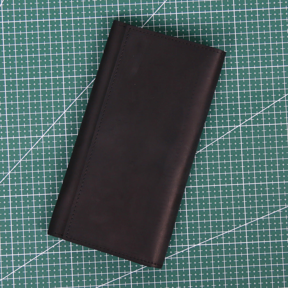 Retro Crazy Horse Leather Men's Long Wallet Handbag