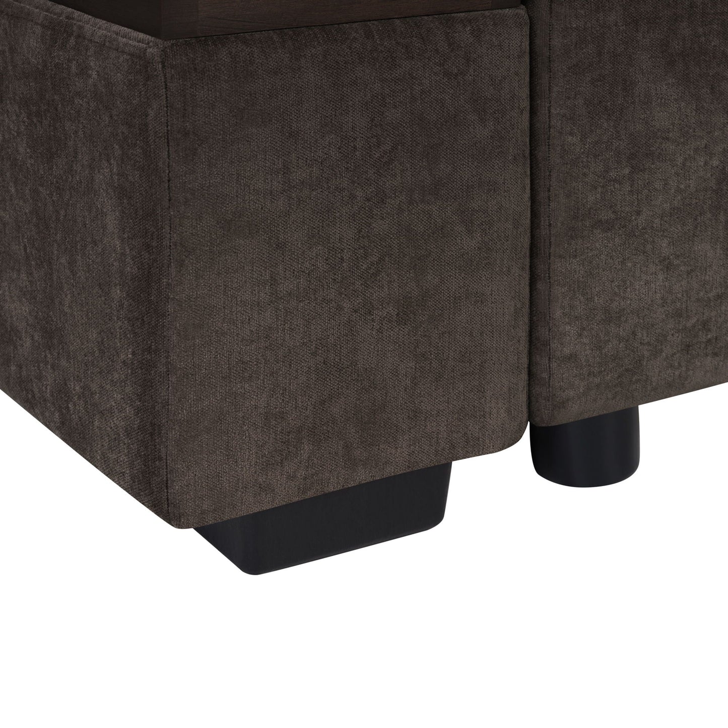 Modern L Shaped Sectional Sofa With Upholstery And Wooden Storage