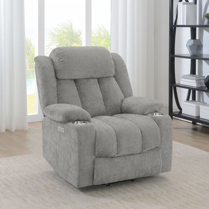 Houston Upholstered Power Lift Recliner Grey