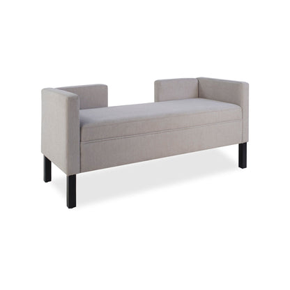 Upholstered Ottoman With 2 Bolster Pillows For Living Room - Gray