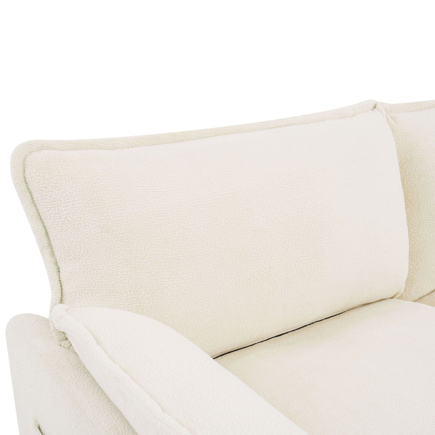 Modern Loveseat Sofa, Upholstered Couch With Side Storage Pockets