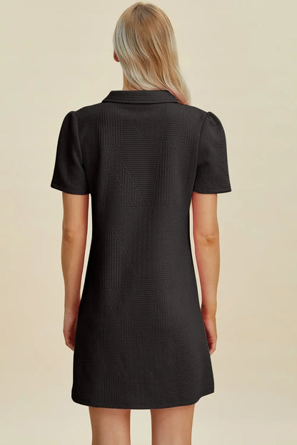 Texture Short Sleeve Dress