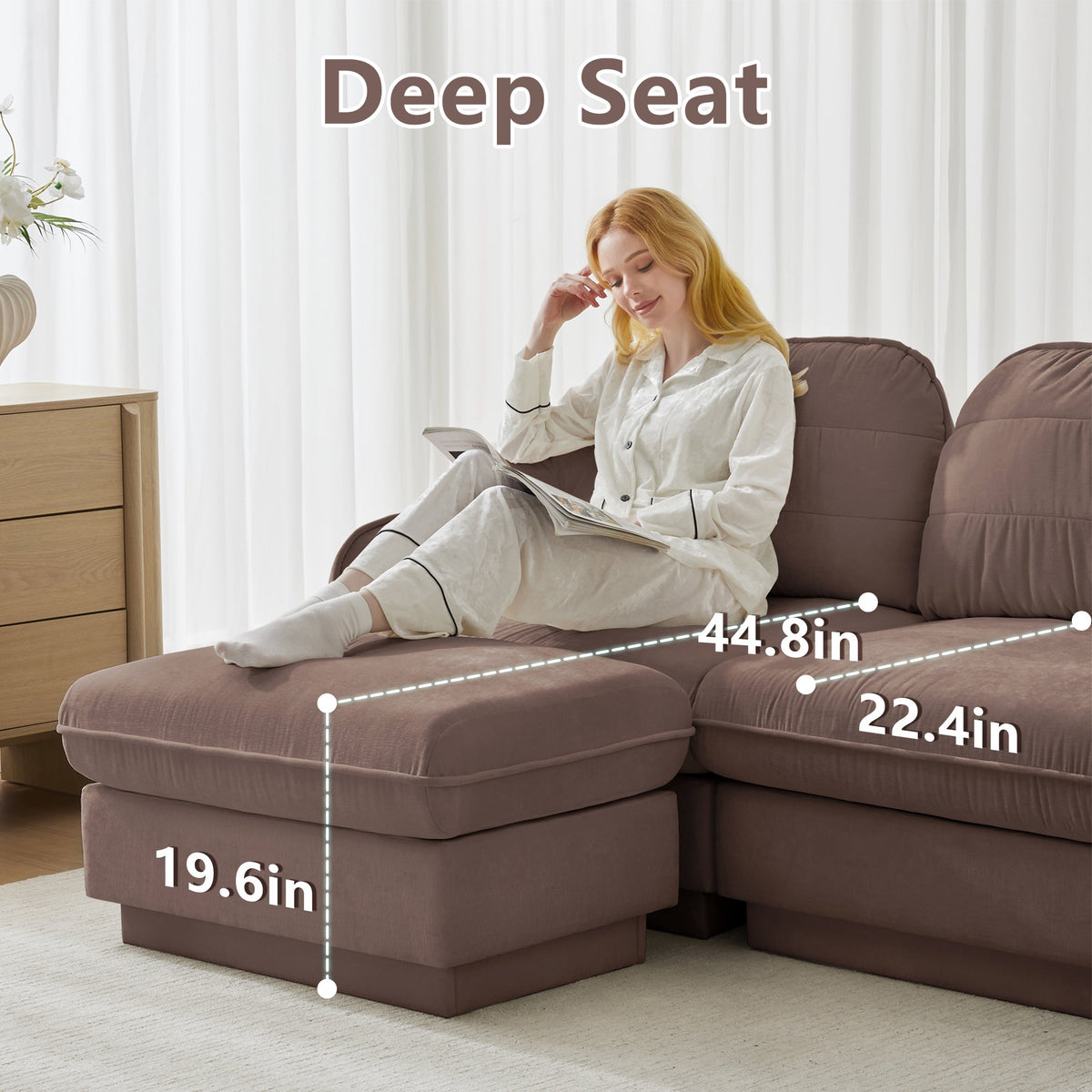 137" Oversize Chenille L-Shaped Sofa