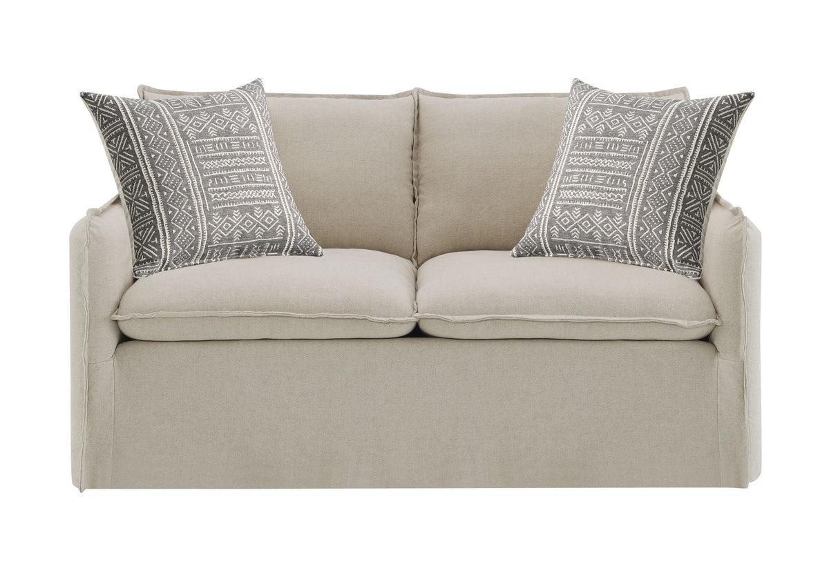 Upendo - Pattern Fabric 3 Pieces Living Room Set - Beige Yakety Yak Sand
