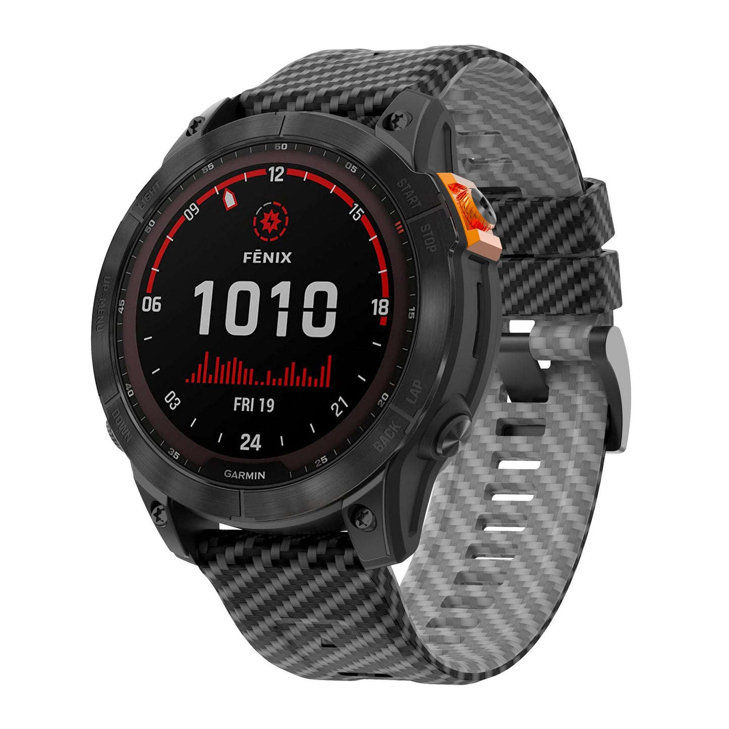 Silicone Watch Strap With Carbon Fiber Texture