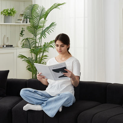 Modular Sectional Sofa With 2 Pillows, Symmetrical Design