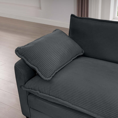 Modern Classic Fabric Single Chair Deep Seat Sofa With Pillow