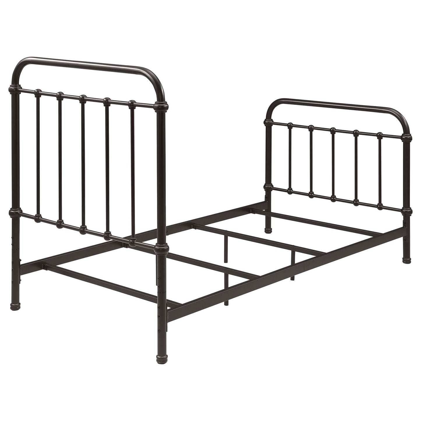 Twin Panel Bed With Ornate Design - Bronze