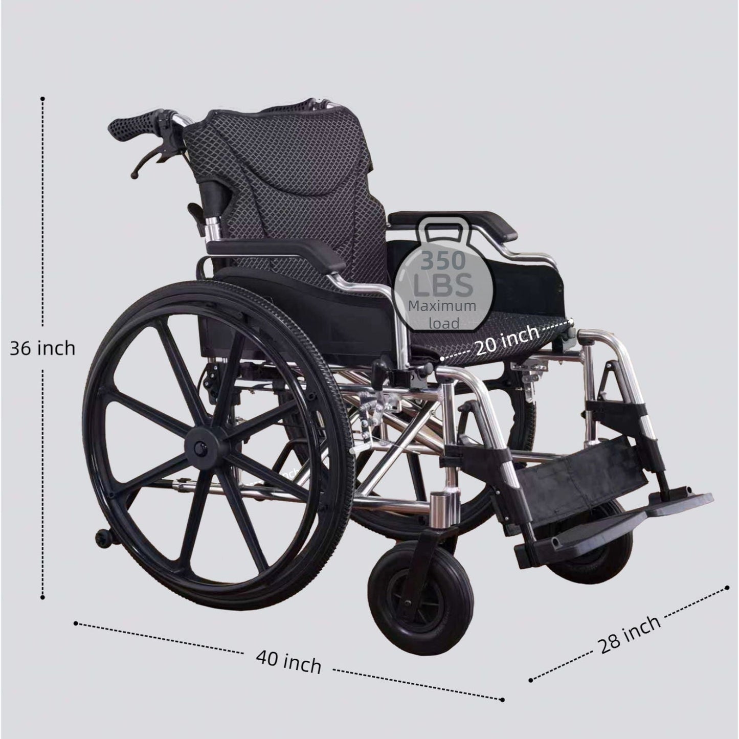 Heavy Duty Foldable Manual Wheelchair with Double X Force Support