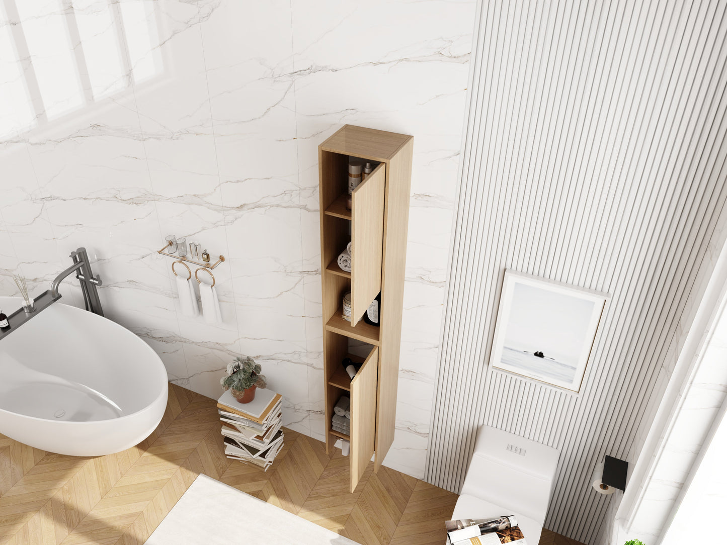 24 Inch Wall-Mounted Side Cabinet Combination