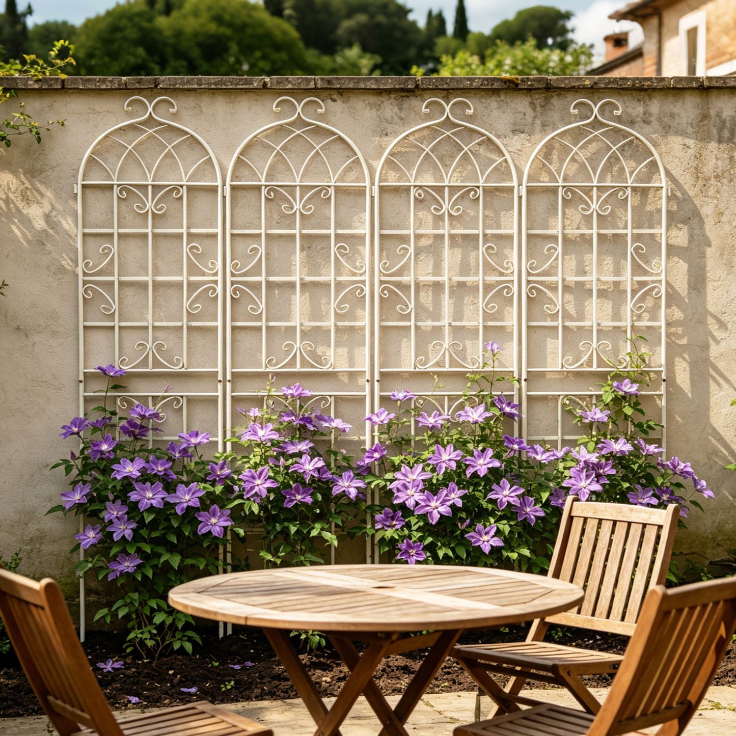 Metal Garden Rustproof Trellis For Climbing Plants Outdoor Flower Support