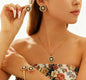 Trendy Lion Head Studs Necklace Ring Set for Women Daily & Party