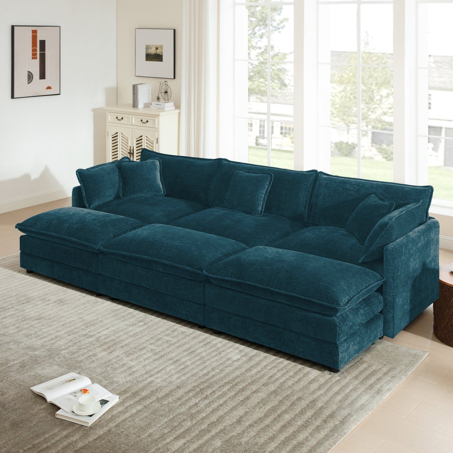 Comfortable Deep Seat Reversible Modular 3 Seater Sectional Sofa
