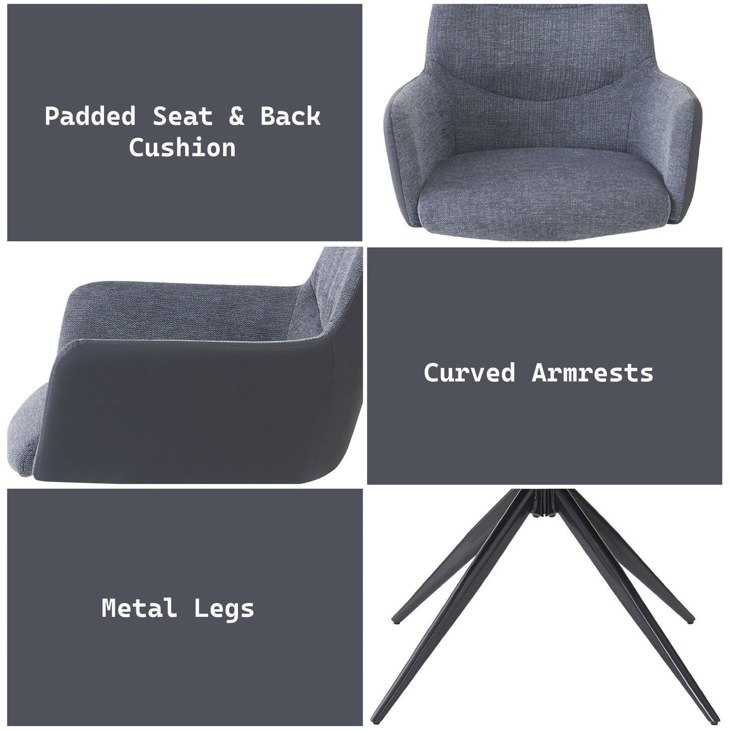 Hester - Arm Chair (Set of 2) - Gray