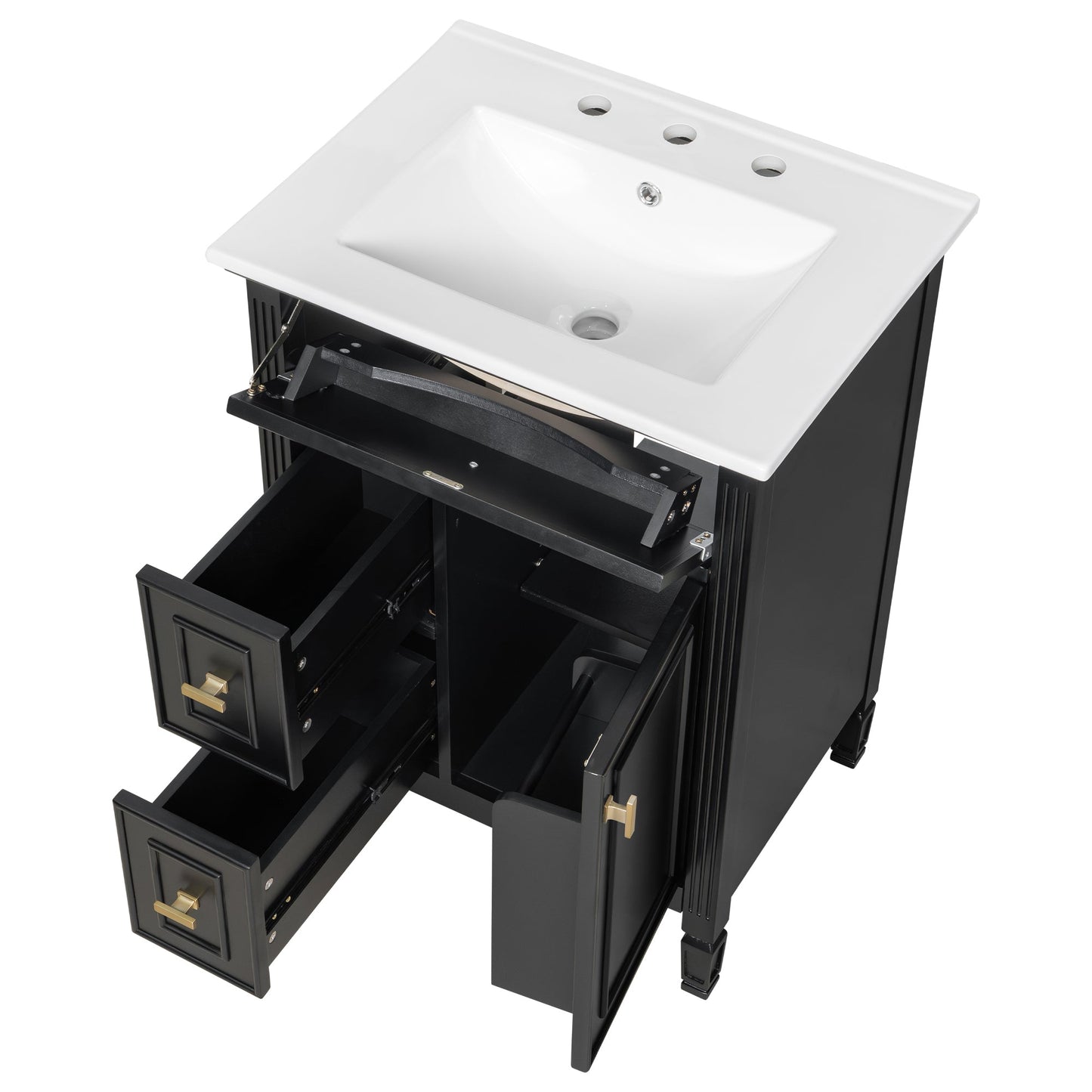 24-Inch Bathroom Vanity with Sink and Solid Wood Cabinet