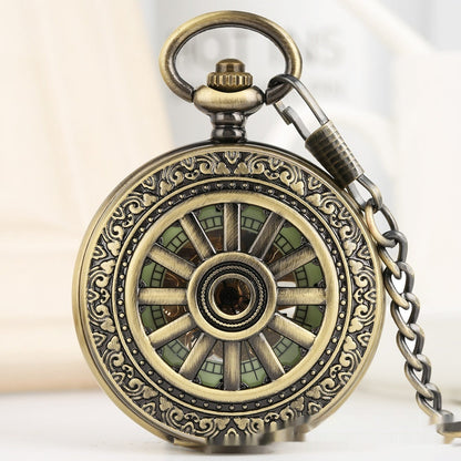 Openwork Carved Floral Roman-Style Pocket Watch