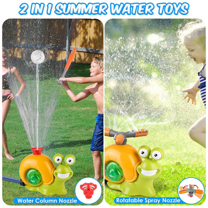 2 In 1 Snail Water Sprinkler Baseball Toy With 2 Sprinkler Nozzles 360¡ Rotating Spray Baseball Sprinkler Summer Water Toy For 4-8Years Old Boys Girls