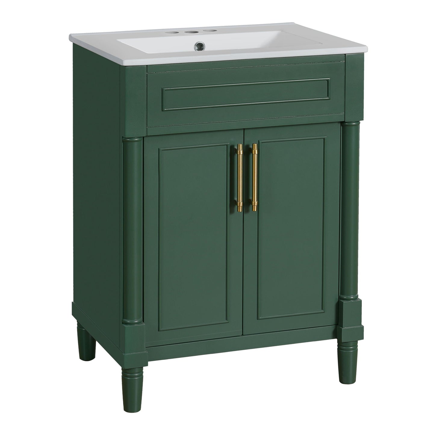 Bathroom Vanity With Integrated Sink and 2 Door Cabinet