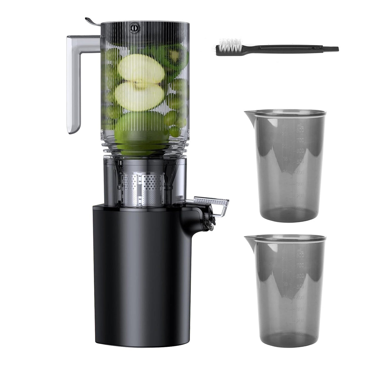 Cold Press Juicer Machine With 3.93In Feed Chute Fit Whole Fruits Vegetable 250W Slow Masticating Juicer With Reverse Function 2 Containers Easy To Cl