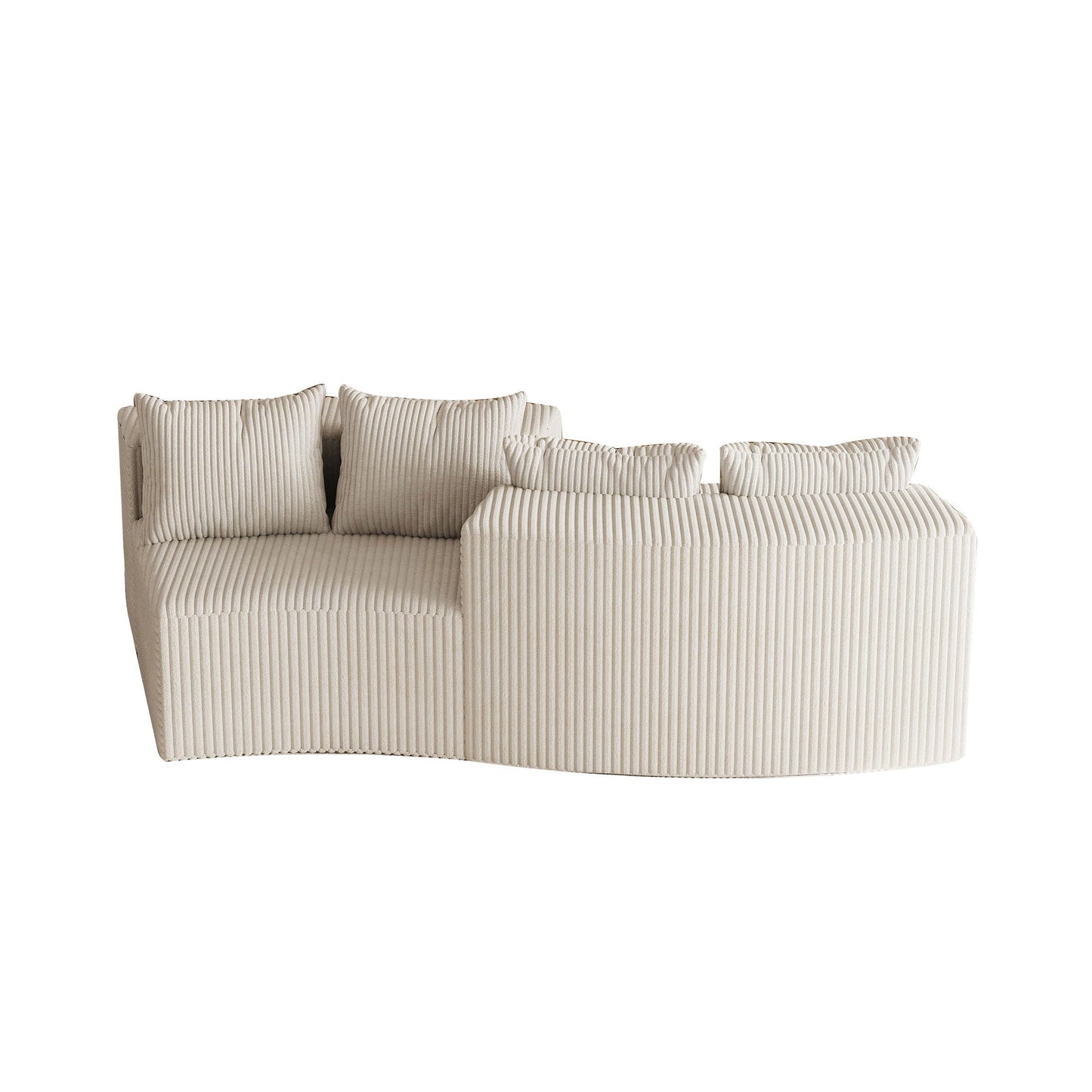 Curved Sectional Sofa With 4 Pillows, Modular Semi Circular Design