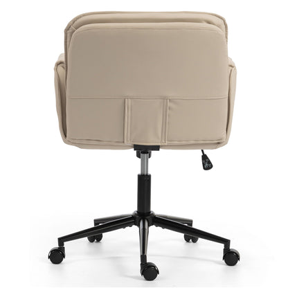 Criss Cross Swivel Desk Chair With Adjustable Armrests & Wheels For Home Office