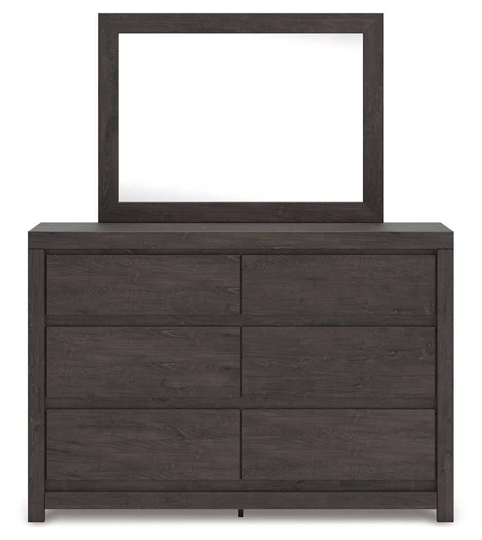 Fraluna - Dresser And Mirror - Charcoal