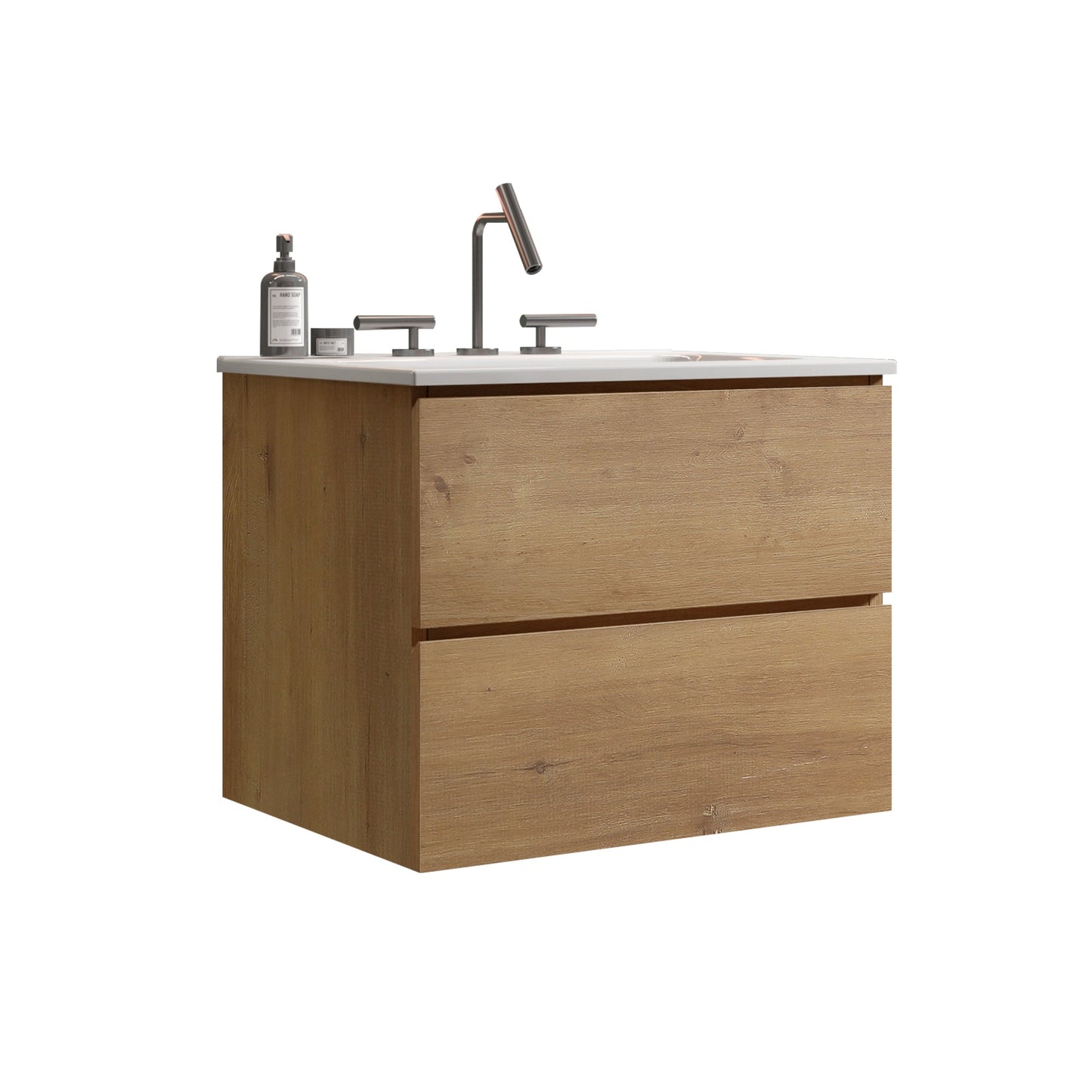 Wall Mount 24" Natural Oak Bathroom Vanity