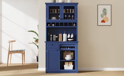 TOPMAX Farmhouse Freestanding Buffet with Hutch