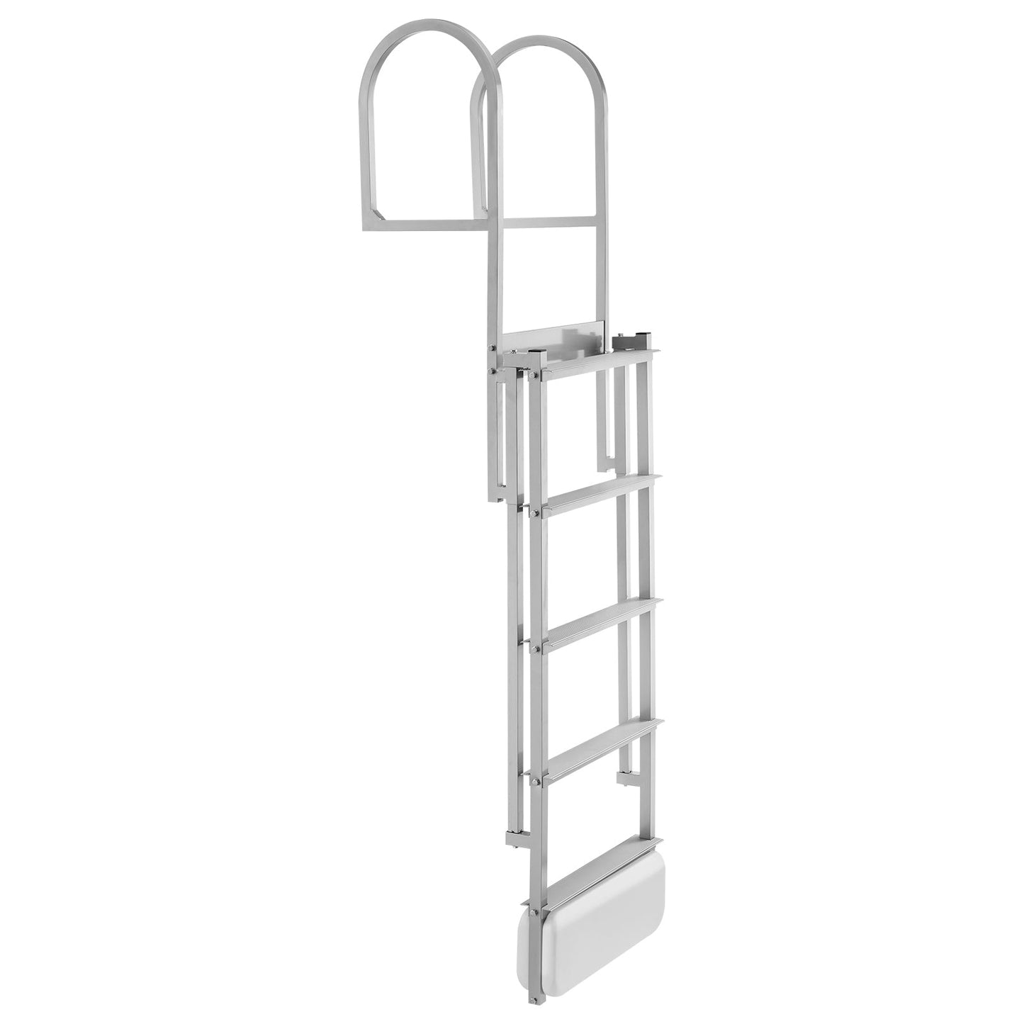 Retractable Dock Ladder, 5 Steps, Aluminum Alloy with Auto-Lift Float