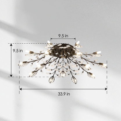 15-Light Chandelier Crystal Ceiling Lamp