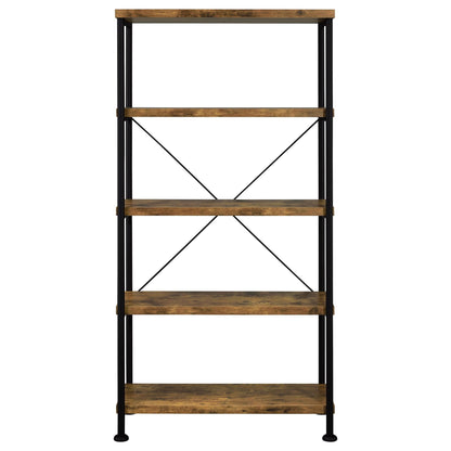 Analiese 63-inch 4-shelf Bookshelf Rustic Nutmeg