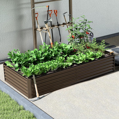 8x4x1.5 ft Galvanized Raised Garden Bed
