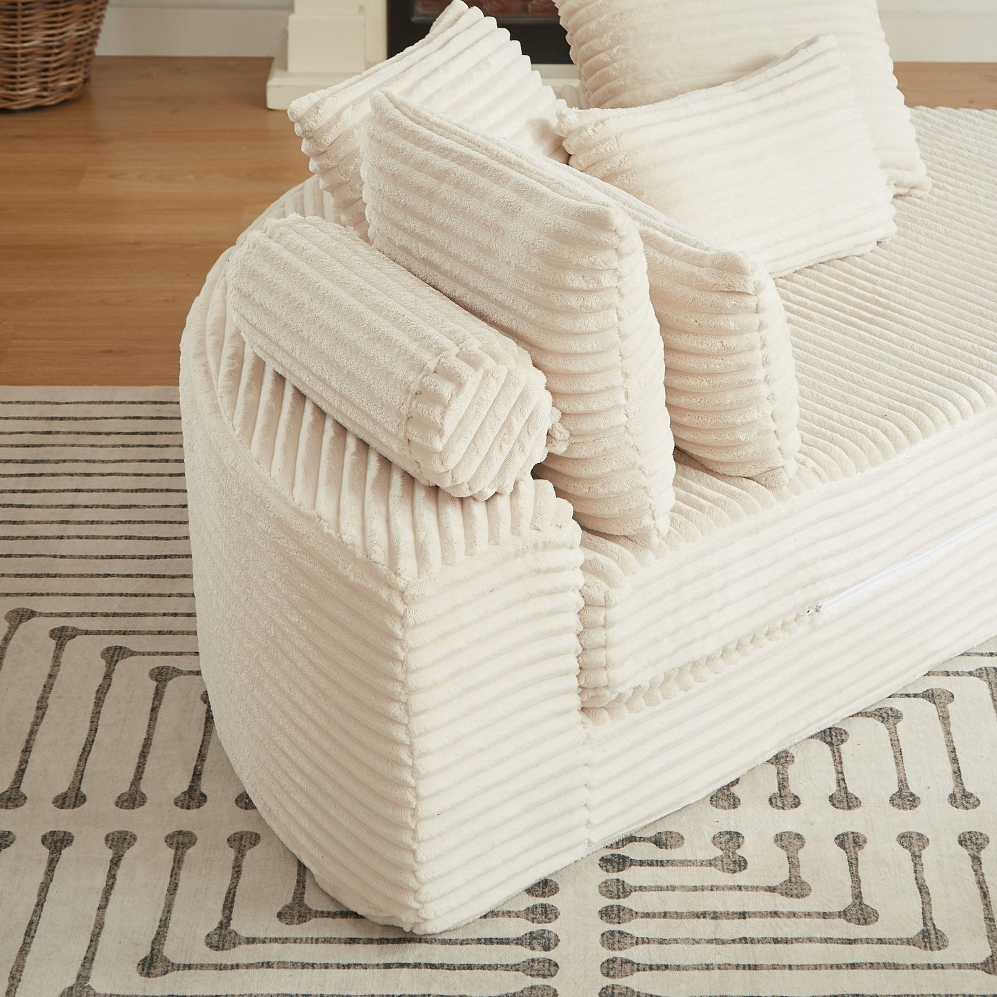 Semi Circular 2 In 1 Sofa Bed With Neck Pillow