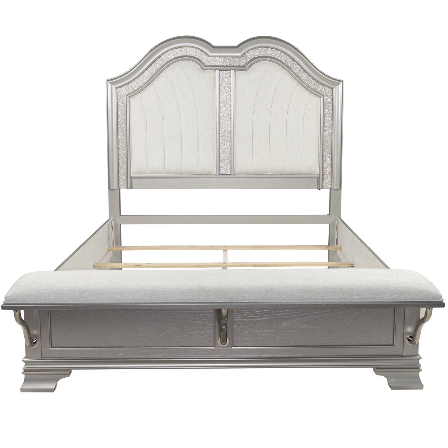 3 Piece Bedroom Set With Elegant Bed, 2 Nightstands