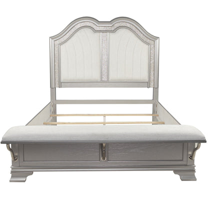 3 Piece Bedroom Set With Elegant Bed, 2 Nightstands