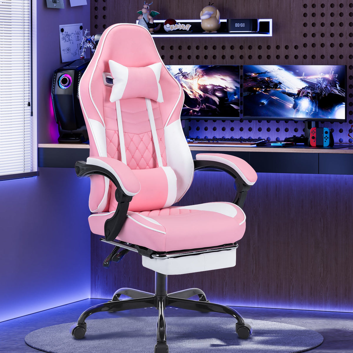 Ergonomic Video Gamer Chair with Massage Lumbar Support