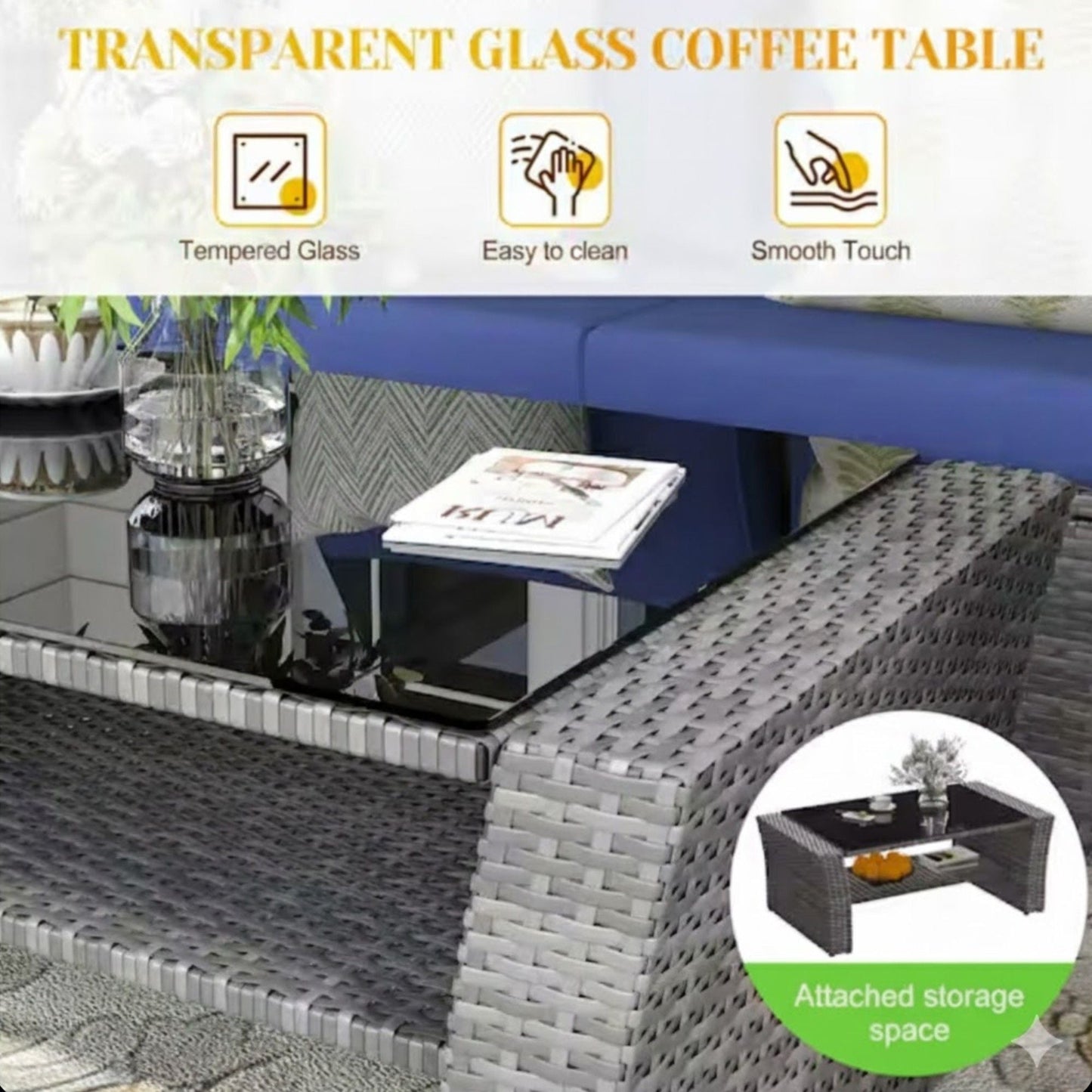 Modern Patio Set With Table And Cushions