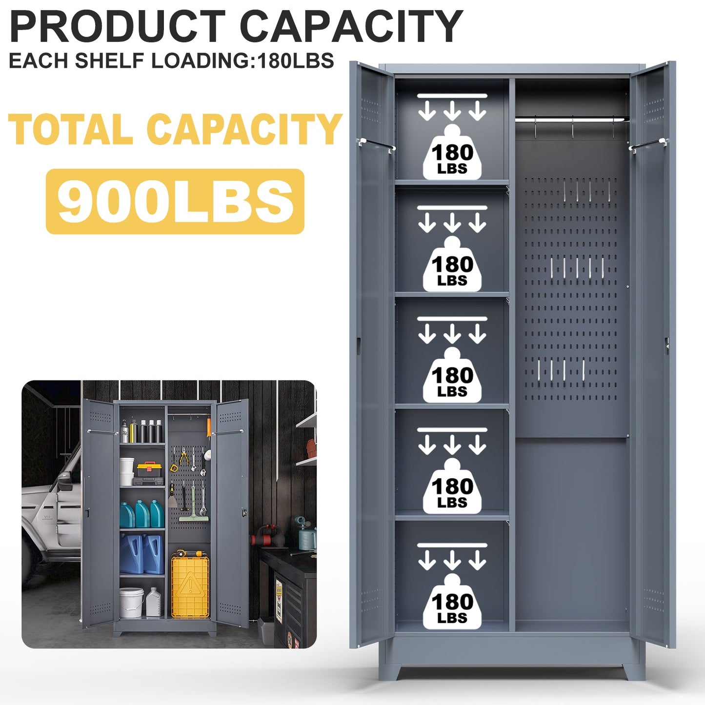Gray And Metal Storage Cabinet