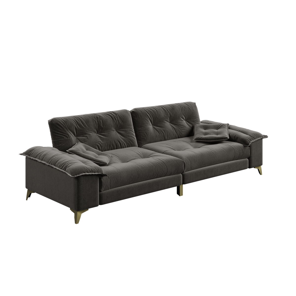 104.7" Modern 4-Seater Cloud Sofa with Wide Flip Armrests
