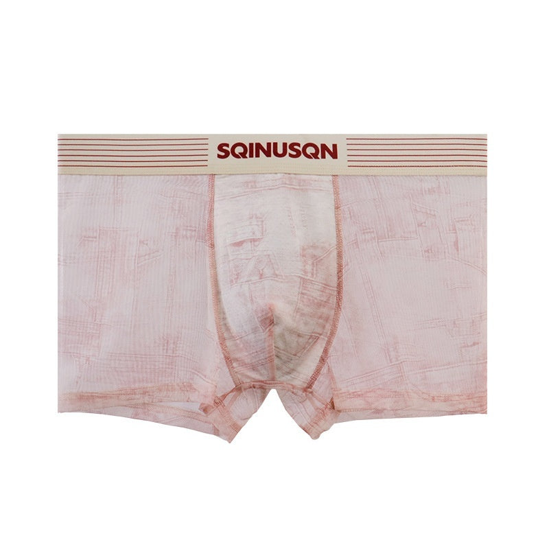 Mens Ice Silk Mesh Underwear Antibacterial And Breathable Boxer Briefs