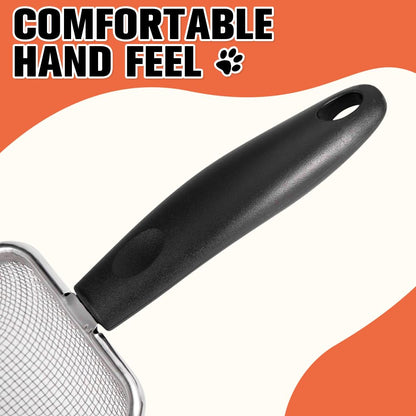 Cat Litter Scoop Stainless Steel Mesh Litter Shovel Deep Shovel Reliable Litter Cleaner Corner Shovel Beach Shovel Easy To Clean Reptile Terrarium Sand Waste Dark Black