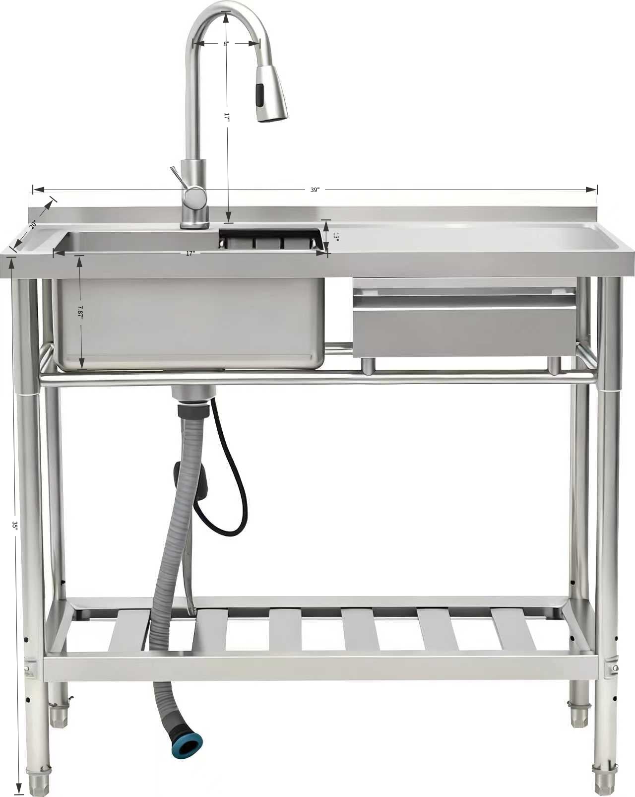 Stainless Steel Utility Sink, Freestanding Sink