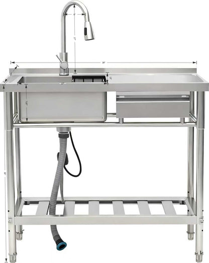 Stainless Steel Utility Sink, Freestanding Sink